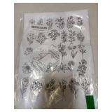 Water Soluble Embroidery Stabilizers for Hat - 3 Sheets 42 Pcs Stick and Stitch Self Adhesive Wash Away with Pre-Printed Flower Pattern for Cap Cloth Embroidery Hand Sewing Lover Beginners DIY Gifts