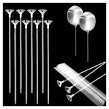 JJUNW 20 Pcs Balloon Sticks, Long Plastic Balloon Sticks With Bases, Balloon Holder Sticks Balloon Weights for Tying Balloon Arch Anniversary, Birthday, Parties, Wedding Decorations(Transparent)