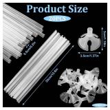 JJUNW 20 Pcs Balloon Sticks, Long Plastic Balloon Sticks With Bases, Balloon Holder Sticks Balloon Weights for Tying Balloon Arch Anniversary, Birthday, Parties, Wedding Decorations(Transparent)