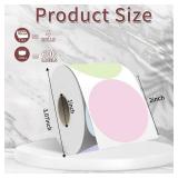 Starboling Thermal Labels,2 Inch Round Thermal Printer Stickers,Self-Adhesive Round Direct Thermal Labels,Thermal Stickers for DIY Logo Design,Name Tag,2400 Labels/4 Roll