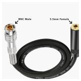 MEIRIYFA BNC Male to 3.5mm (1/8") Female Plug TRS Stereo Coaxial Power Audio Cable(0.5M) (BNC Male to 3.5mm Female)