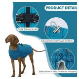 IDOMIK Warm Dog Coat with Harness, Waterproof Reflective Dog Jackets for Small Medium Large Dogs, Fleece High Collar Winter Jacket with Zipper, Pet Winter Snowsuit Clothes for Cold Weather,Blue S
