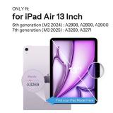 SPARIN Case for iPad Air 13 Inch M3 2025/M2 2024 ((7th/6th Generation), Removable Magnetic Cover with Apple Pencil Holder, Portrait and Landscape Stand, Auto Wake/Sleep - Black