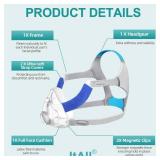 Improved Replacement Cushion Set (M) for Airfit F20 with Headgear & Frame, Comfortable Fit & Reliable Seal (No Elbow), ItAll Supplies Accessories for CPAP Users (Medium Mask)