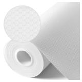 Shelf Liners for Kitchen Cabinets Non Adhesive Drawer Liner for Bathroom Waterproof Refrigerator Liners for Shelves Fridge Plastic Mats Cabinet Cupboard Liner White 11.8 x 59 Inches