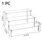WEERSHUN 3 Tier Acrylic Display Stand Risers, Clear Tabletop Display Shelf for Perfume, Figures & Collectibles, Thick Acrylic Organizer for Cupcake, Cosmetics & Home Decoration