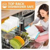 10 Pack Dishwasher Safe Reusable Bags, Leakproof Reusable Freezer Bags, BPA Free Food Storage Bags for Lunch Marinate Food Travel - 3 Gallon 3 Snack 4 Sandwich Bags