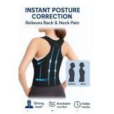 LUXEPULSE Corrector posture for Women,Back brace, Black, Adjustable Shoulder Support, Upper Lower Back Pain Relief, (Medium)