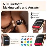 Trendia Smart Watches for Women, 1.83" HD Fitness Tracker (Answer/Make Calls), 120+ Sport Modes with Heart Rate/Sleep Monitor, IP68 Waterproof, Fitness Watch for iOS Android, Gold