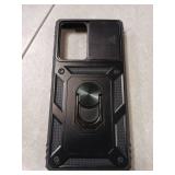 DEERLAMN Case for Samsung Galaxy S20 Ultra with Slide Camera Cover, Rotated Ring Kickstand Military Grade Shockproof Protective Cover-Black