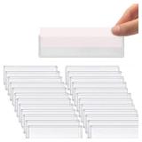 Owl Focus Label Holders Adhesive Shelf Tag Clear Shelf Tag Index Card Pockets Plastic Drawers File Cabinet Storage Bins Label Holder for Supermarket Bookshelf Mailbox Business Kitchen,Pack of 60