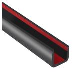 Rubber Edge Trim, 3/8" Self Adhesive Flexible U Channel Edge Protecter for Plywood, Tables, Desks, Cabinets, Counter Top, Wide U Shaped Edge Trim, Edge Banding, Black Color, 20Ft