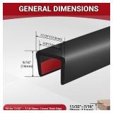 Rubber Edge Trim, 3/8" Self Adhesive Flexible U Channel Edge Protecter for Plywood, Tables, Desks, Cabinets, Counter Top, Wide U Shaped Edge Trim, Edge Banding, Black Color, 20Ft