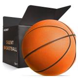 ALDWDY Silent Basketball Size 7 (29.5") Grooved Airless Indoor Basketball for Quiet Dribbling and Indoor Training, Pro PU Foam Ball Real Feel Higher Bounce Quieter