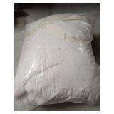 Cozy Bliss Checkered White Faux Rabbit Fur Throw Blanket, Soft Fuzzy Fluffy Minky Cream Furry Blankets for Couch, Bed (50 * 60 Inches Ivory)