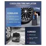 Hafuloky Tire Inflator Portable Air Compressor, 180PSI and 3X Faster Portable Air Compressor with Digital Pressure Gauge, Cordless Air Pump with Powerful Battery, for Car, Motorcycle, Bike, Ball