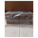 StorageWorks Round Paper Rope Storage Baskets, Rectangular Wicker Baskets with Built-in Handles, Medium, 2-Pack