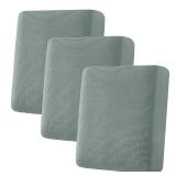 H.VERSAILTEX Super Stretch Individual Seat Cushion Covers Sofa Covers Couch Cushion Covers Slipcover Sets Thick Jacquard Textured Twill Fabric (3 Piece Sofa Cushion Covers, Sage)