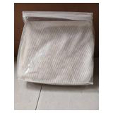 Pfrstuv Waterproof Chair Cover with Arms 2-Piece Set Striped Slipcover for 1 Separate T Cushion Couch - TPU Fabric Armchair Covers Leakproof Couch Protector for Kids, Pets(Chair, Ivory)