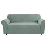 H.VERSAILTEX Stretch Sofa Covers for 3 Cushion Couch Covers Sofa Slipcovers for Living Room Feature Thick Checked Fabric with Elastic Bottom, Sofa Large - Sage
