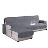 VANSOFY Upgraded Sectional Couch Covers 100% Waterproof L Shaped Sofa Slipcover Reversible Chaise Lounge Cover for Sectional Sofa Furniture Protector Cover for Pets Dog Cat(Large, Dark Gray)