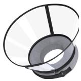 Sponge Core Dog Cone, Inflatable Dog Cone Collar Alternative, Dogs Donut Collar After Surgery, Soft Cone for Large Medium Small Dogs to Stop Licking, No Inflation Required, Clear View(Size 4, Gray)