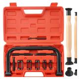 NYXOVA Valve Spring Compressor C Clamp Service Kit with 2 Valve Lappers, Auto Compression C-Clamp Tool Service Kit for ATV, Car, Motorcycle,Small Engine Vehicle Equipment (Red)