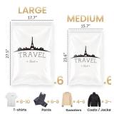 TAILI 12 Pack Travel Compression Bags, Roll Up Space Saver Bags (6 Large+6 Medium), No Vacuum Needed Reusable Packing for Luggage, Suitcase, Backpack, Travel Essentials, Clear