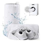 M-Better Shoe Washing Machine Bags - Invisible Zipper Side Opening Laundry Bags for Sneakers and All Shoe Sizes (White 2pcs)