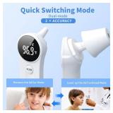 Boncare Ear and Forehead Thermometer, 2X Accuracy Infrared Digital Thermometer for Adults and Kids, 1 Second Reading, No Touch Baby with Fever Alarm