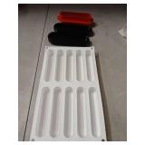 Silikomart FASHION ECLAIR 80 Silicone Mold 10 Cavities 5 1/8" x 1" x 1" Includes Plastic Cutter & 10 Mini Trays Perfect for Eclairs and Pastry Creations