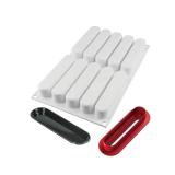 Silikomart FASHION ECLAIR 80 Silicone Mold 10 Cavities 5 1/8" x 1" x 1" Includes Plastic Cutter & 10 Mini Trays Perfect for Eclairs and Pastry Creations