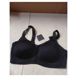 Supportive Jelly Bras for Women - Full Coverage Bra for Older No Underwire - Wireless Plus Size Seamless Lifting Bralette XL Black