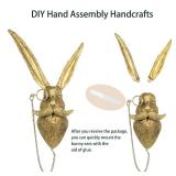 Animal Head Wall Art Decor,DIY Handcrafts Rabbit Head Resin Animal Wall Mount Art Decor Bronzed Bunny Wall Hanging Ornaments Vintage Art Wall Sculptures Home Decoration for Bedroom Holiday Gifts