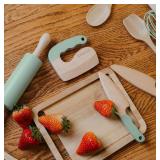 Wooden Cooking & Baking Set for Kids - Safe & Real Kitchen Tools Give Toddlers a Fun Cooking Experience - Durable Utensils are Perfect for Gifting to Create Lasting Family Memories
