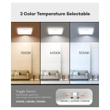 Annaror 12in Motion Sensor Ceiling Light Wired, 3000K 4000K 5000K Selectable, 24W Flush Mount Square Motion Ceiling Light with 3 Timer for Closet Porch Stairs Hallway, White