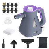 awasky Steam Cleaner: 10s Fast Heating-Lockable Steam Trigger-Large Tank-Refill Anytime-No Cooling-14 PCS Kit-Hand Held HandHeld Multi Portable Steamer for Home Kitchen Grout Tile Shower Cleaning Grey