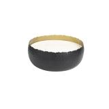 Deco 79 Metal Decorative Candle Campfire Scented Wide Hammered 90 oz 4 Wick Aromatherapy Candle with White Wax, Wax Aromatherapy Candle 10" x 10" x 4", Black
