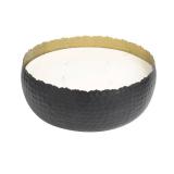 Deco 79 Metal Decorative Candle Campfire Scented Wide Hammered 90 oz 4 Wick Aromatherapy Candle with White Wax, Wax Aromatherapy Candle 10" x 10" x 4", Black