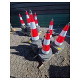 Stack of 30 Traffic Safety Cones with Rubber Bases