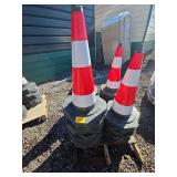 Stack of 30 Traffic Safety Cones with Rubber Bases