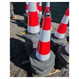 Stack of 30 Traffic Safety Cones with Rubber Bases