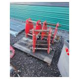 Set of 3 Industrial Red Metal Trollys