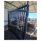 Decorative Ranch Entry Gate with Cow Design