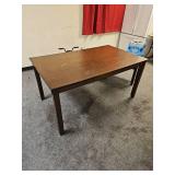 Brown Wood Dining Table, 3 Chairs and Bench