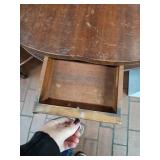 Round Mahogany Drum Table with Single Drawer