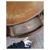 Mid-Century Solid Wood Demilune Console Table