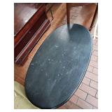 Black Oval Coffee Table with Queen Anne Legs