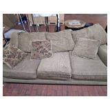 Brown 3 Seater Fabric Sofa