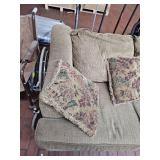 Brown 3 Seater Fabric Sofa